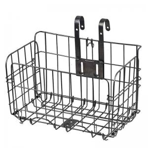 Bike basket foldable steel basket black