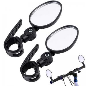 Oval adjustable bike rear view mirror