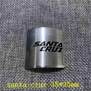 SANTA CRUZ bike badge, head badge decal sticker. Silver